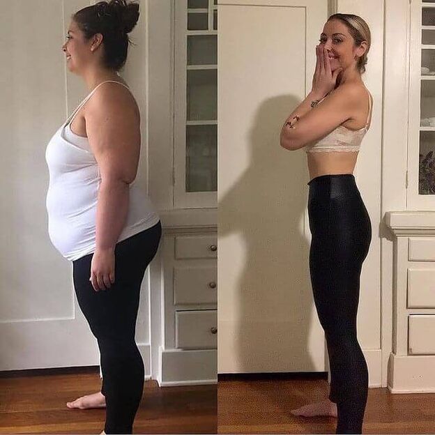 Woman before and after taking zxcvbnmqwert